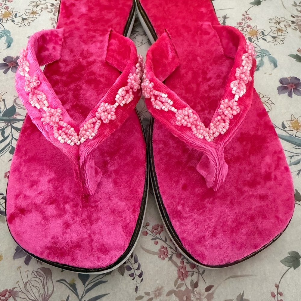 Pink Beaded Women's Sandals